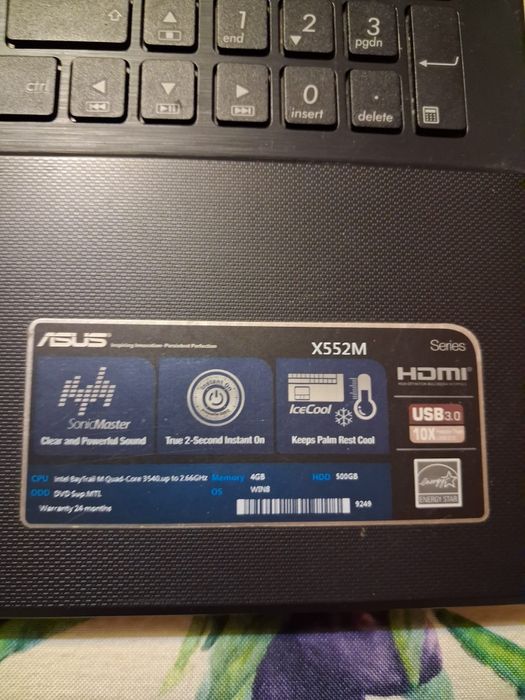 Laptop Asus X552M 512 SSD