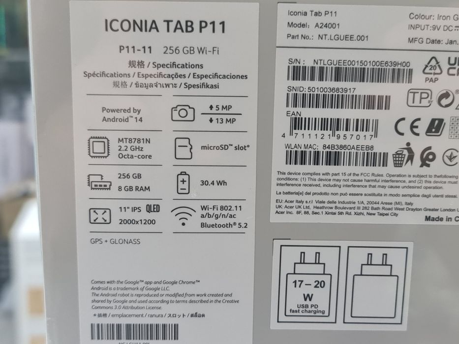 New Acer Iconia Tab P11-11 8/256GB Iron Gray