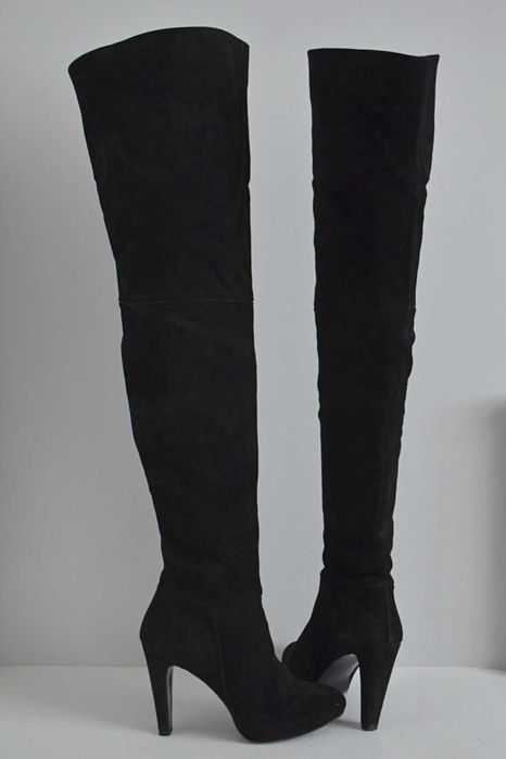 Zamszowe MUSZKIETERKI Stelio Malori mega wysoka cholewka za kolano 39