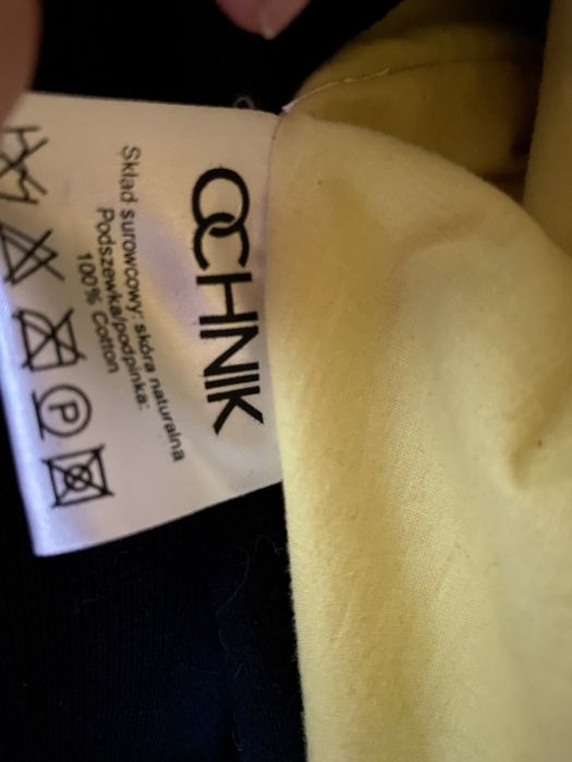 Kurtka damska S/36 Ochnik 3/4 rękaw ramoneska skóra naturalna seledyno