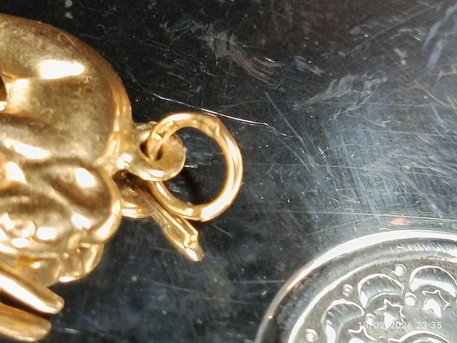 Elefante Ouro Português Contrastado 19,2 Quilates 1,3 cm