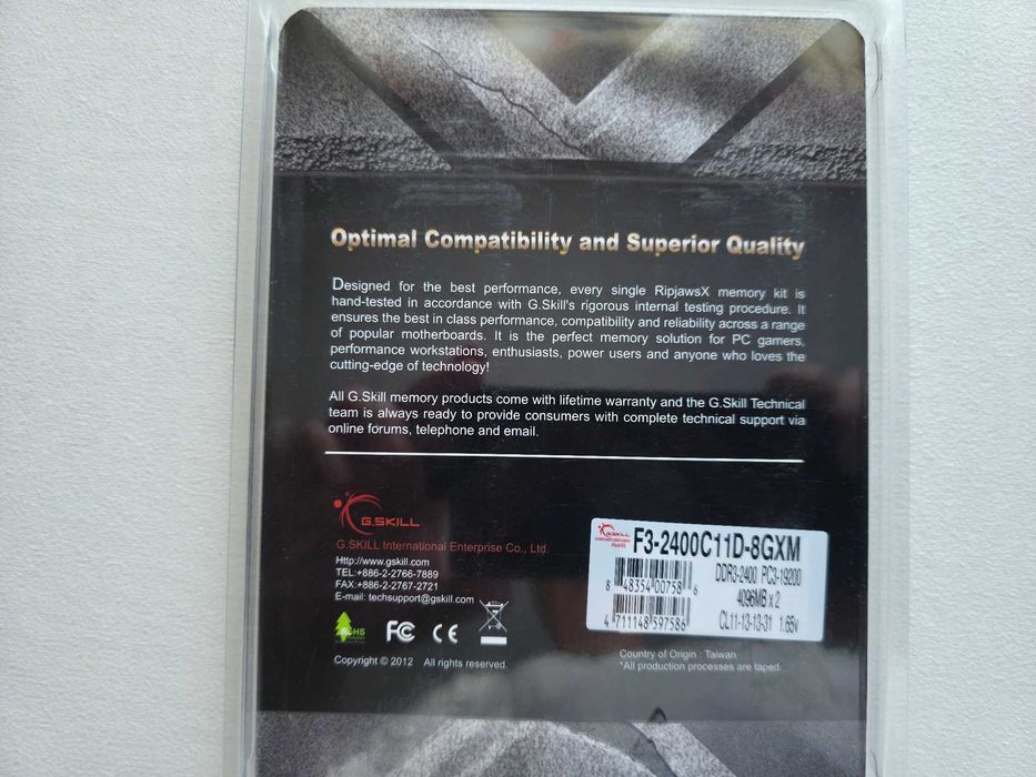 Pamięć RAM DDR3 G.SKILL 8GB 2X4GB 2400MHZ CL11