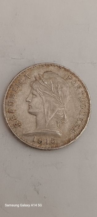 Moeda de prata de 1 escudo de 1915.