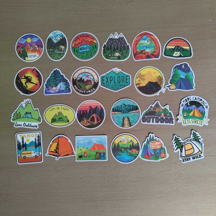 100 Autocolantes Stickers Aventura Campismo Montanha