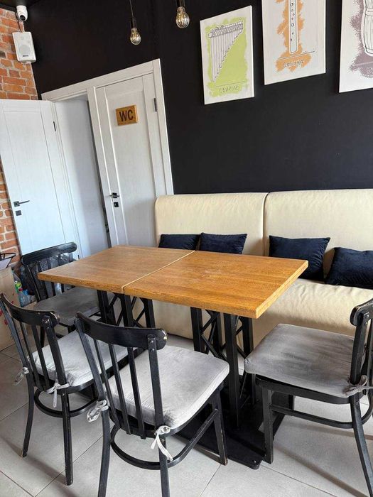 Дубовий стіл Loft 65×65 | Масив дуба | Металева ферма | 7400 грн