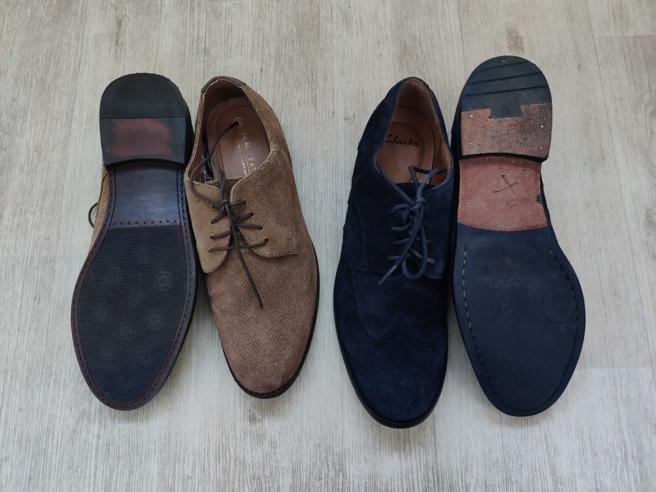Чоловічі замшеві сині оксфорди туфлі clarks 42-43 (8-9 р) 27-27.5 см
