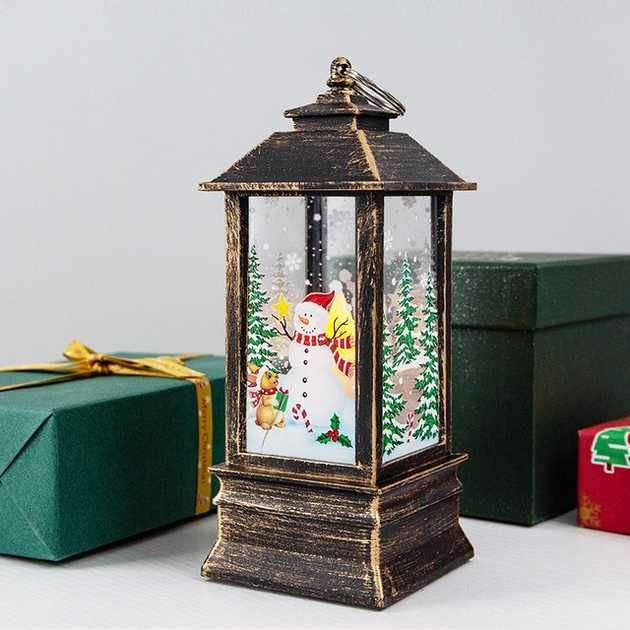 Нічник подарунок металевий ліхтар новорічний 31 см.