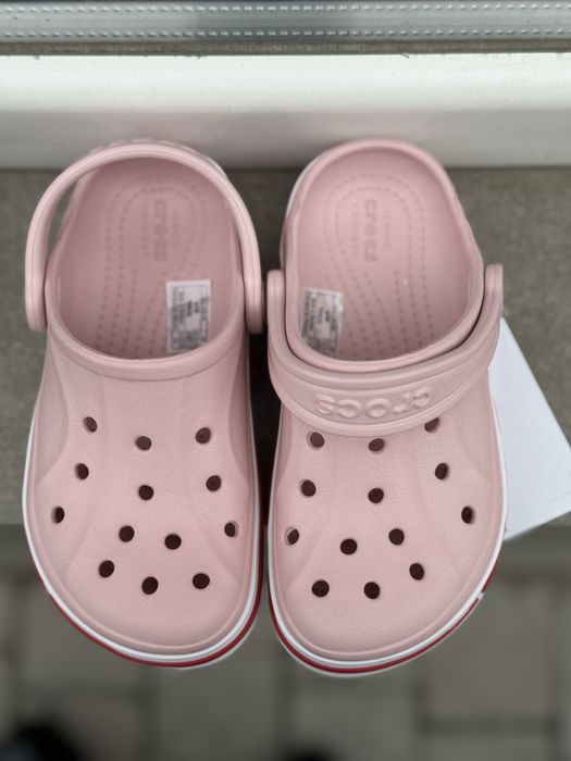 Дитячі крокси рожеві сірі Crocs bayaband kids