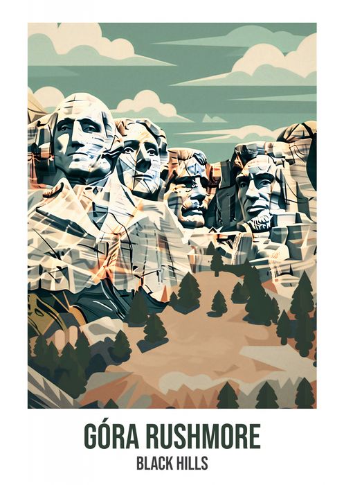 Plakat 67,5x95cm Góra Rushmore