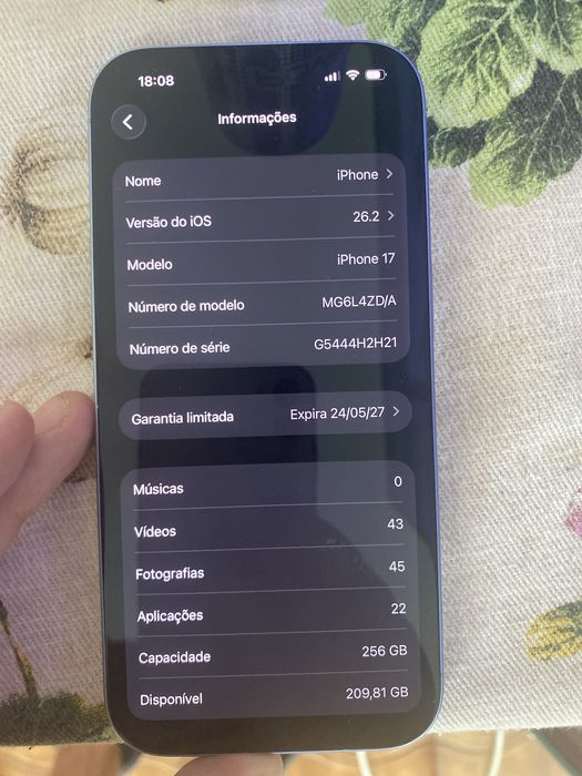 Iphone 17 sem muito uso