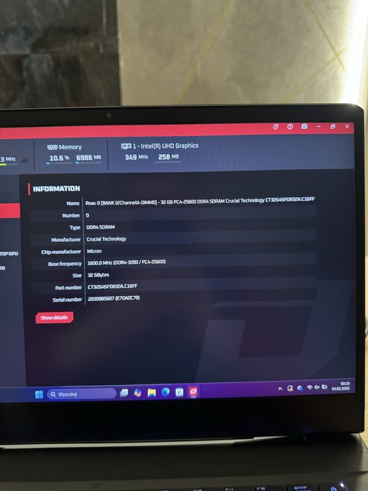 Laptop gamingowy MSI GP66 RTX 3070 / i7-10750H / 64GB RAM / 2.5TB SSD