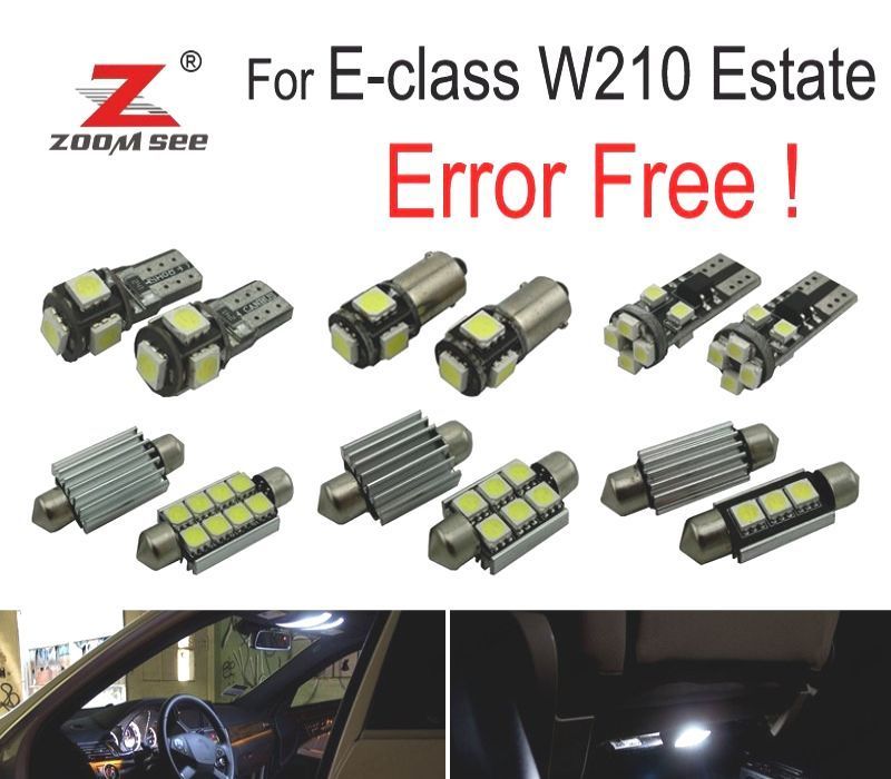 KIT COMPLETO DE 19 LÂMPADAS LED INTERIOR PARA MERCEDES E CLASE W210 WAGON E420 E320 1995-2001