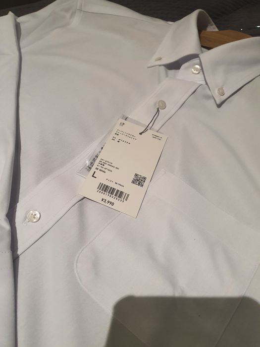 Uniqlo Koszula męska biała L NON AIRON z Japoni