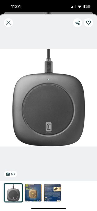 Carregador Wireless CELLULARLINE Easy charger - Novo