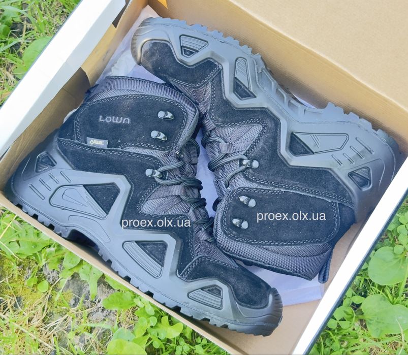 Тактичні берці LOWA Zephyr GTX MID TF Black Gore-Tex | Чорні військові черевики | Поліцейські берці