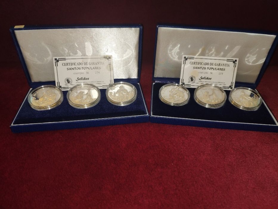 Medalhas Comemorativas Santos Populares em Prata Fina