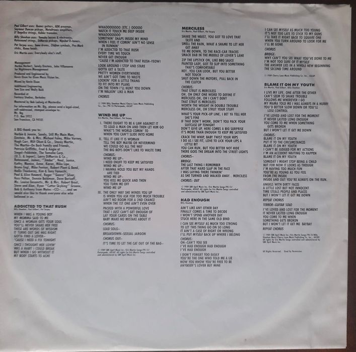 Vinil / Lp - Mr Big - Álbum Mr. Big de 1989