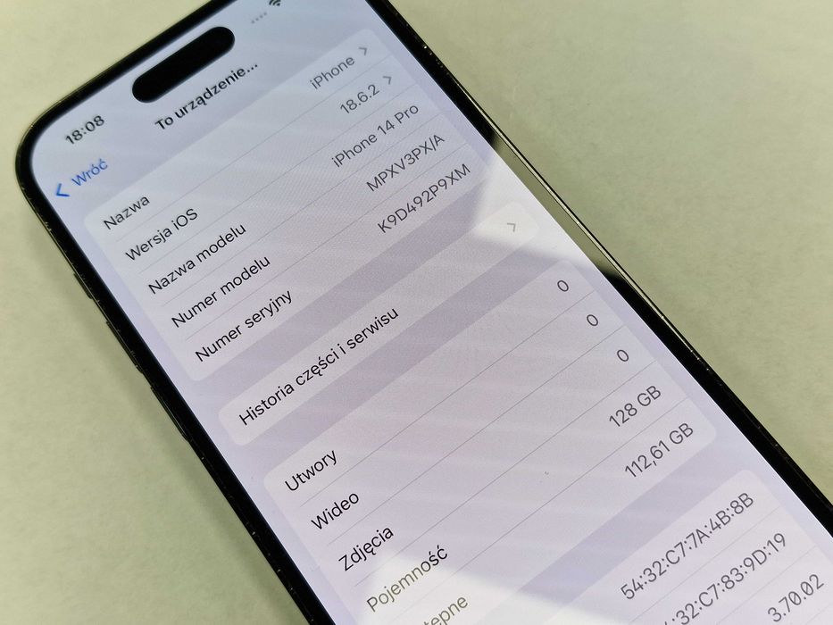 Iphone 14 PRO 128GB/ Space Black/ BAT 77%/ Grade A-/ + ładowarka