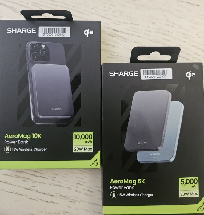 Sharge AeroMag 5k, 10k, повербанки з Magsafe Qi2, НОВИНКА