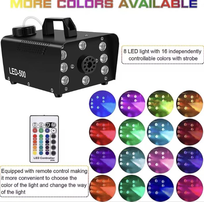 Maquina de fumos de 1200 e 500 wts com Leds +liquido