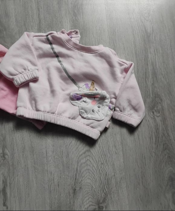 Śliczny tęczowy dres z jednorożcem cool club 62