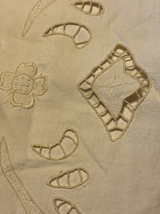 Fronha de almofada, 60x60, em estopa de linho antigo.