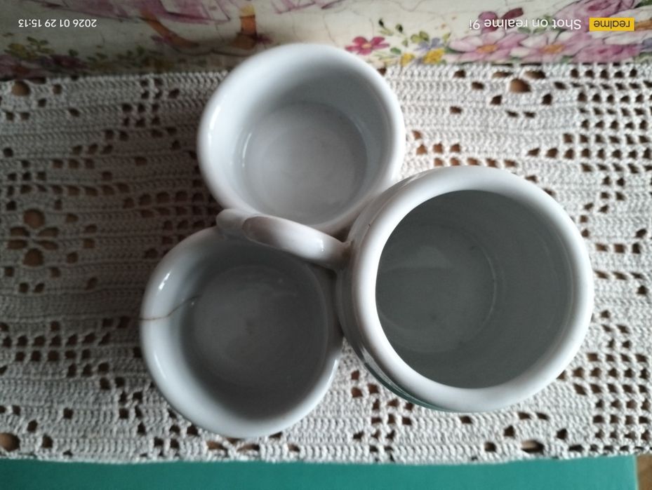 Porcelanowy przyprawnik lub przybornik na biurko