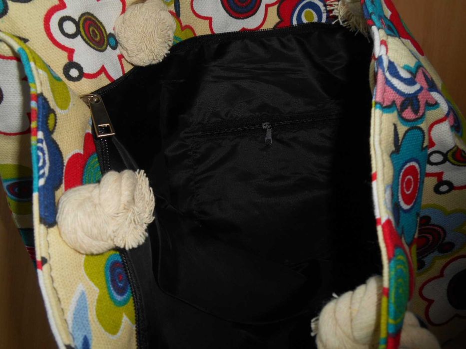 нова сумка пляжна кольорова на блискавці з підкладкою