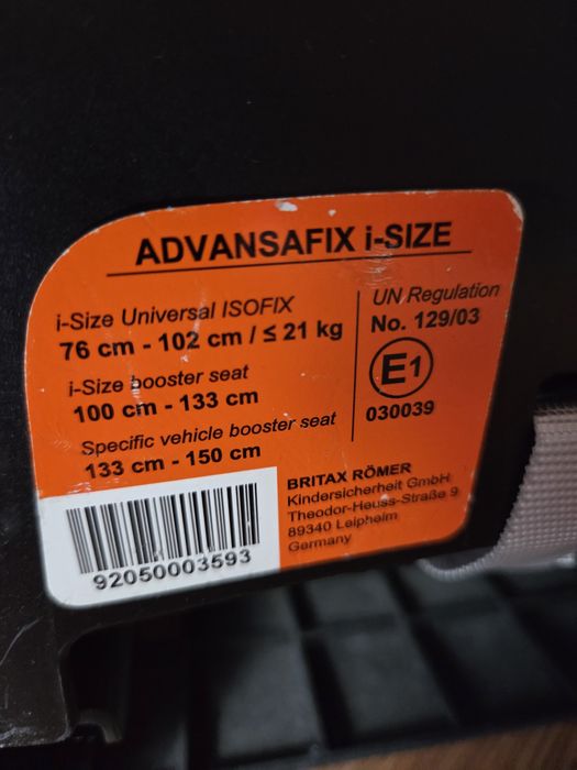 Britax romer advanafix i-size