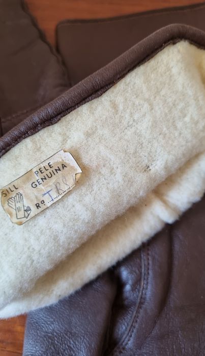 Luvas vintage, em pele genuína