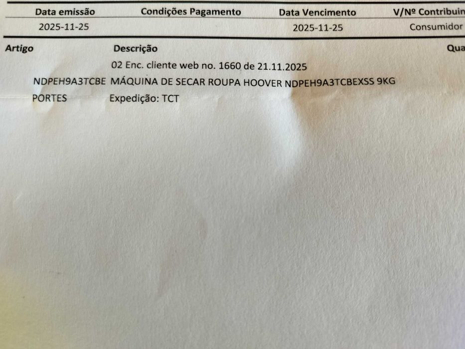 Maquina nova de secar Hoover com garantia