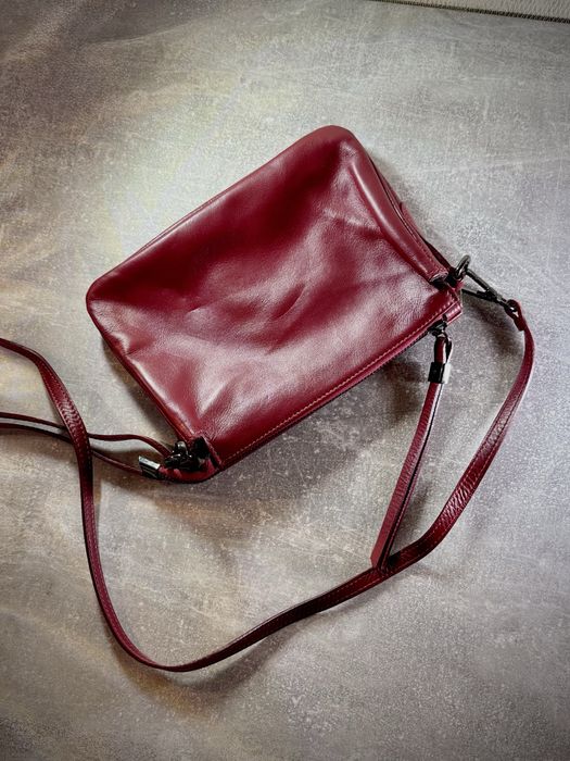 Нова шкіряна сумка (Італія / Vera Pelle) – Ручна робота, Вишнева