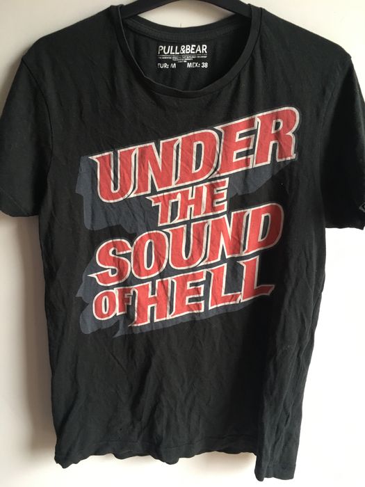 koszulka pull&bear M czarna nadruk