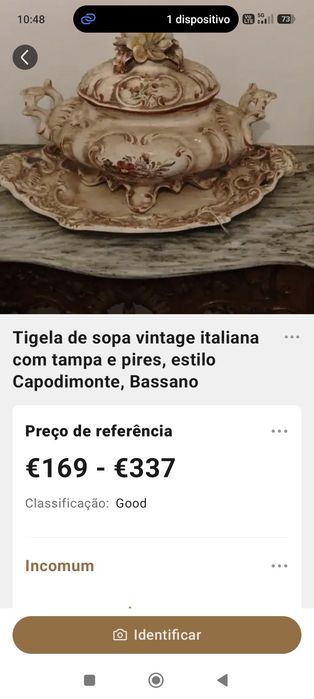 Tigela de sopa italiana vintage