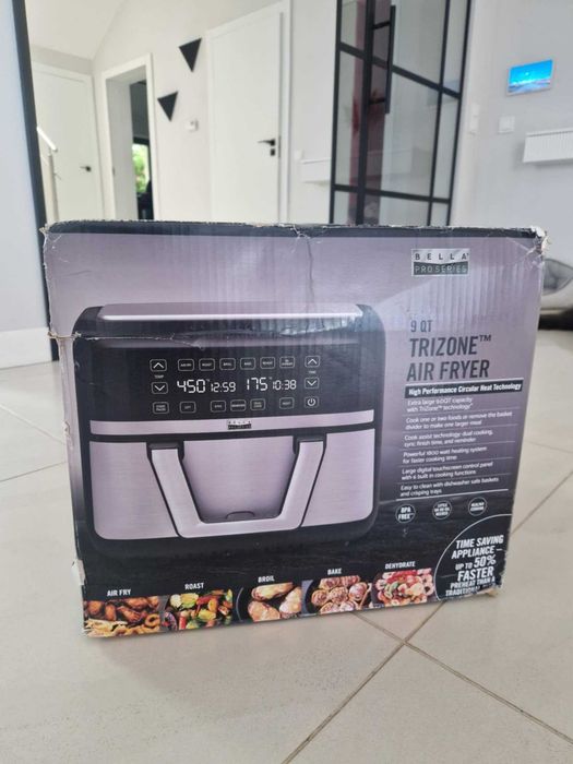 Air Fryer Bella Pro Series TriZone 9 qt – USA, ceramiczny, jak nowy