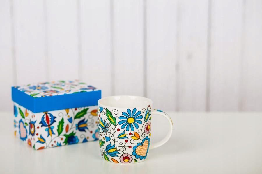 Kubek 360 ml Folk Folklor Kwiaty Kaszuby Kaszubski