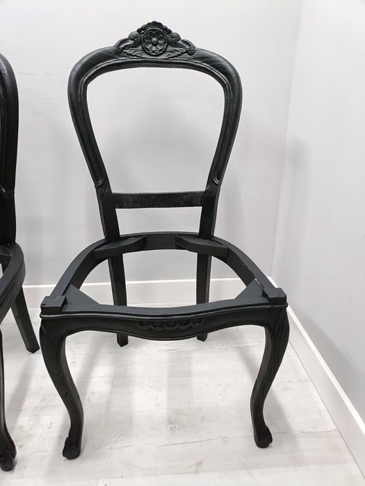 Stelaż krzesła Ludwik piaskowane, lakierowany czarny kolory 100szt