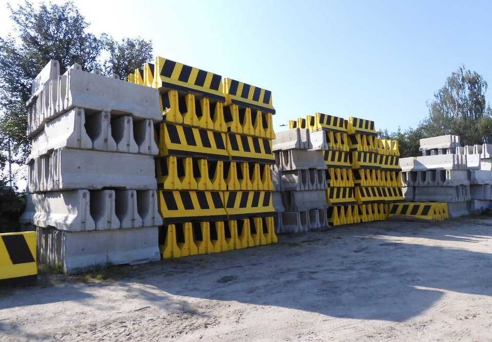 Bariery betonowe używane dwustronne malowane