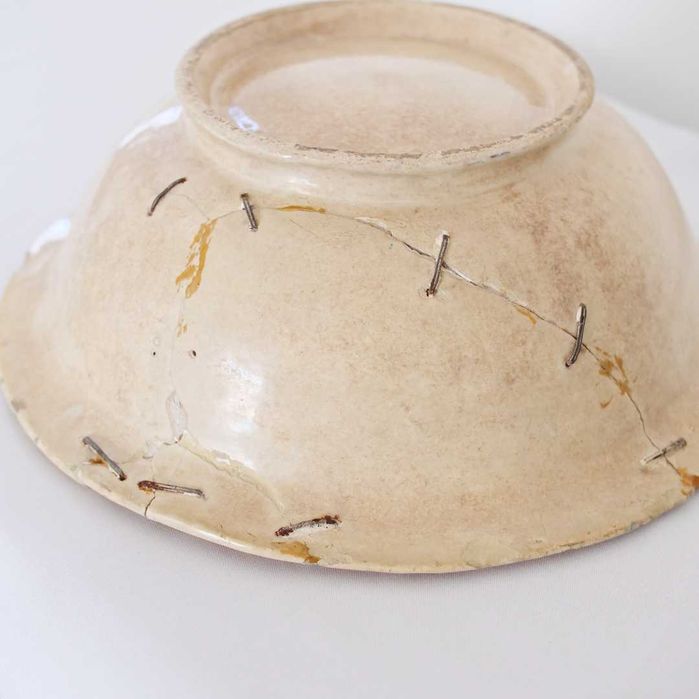 Conjunto de toilette em faiança antiga pintada à mão