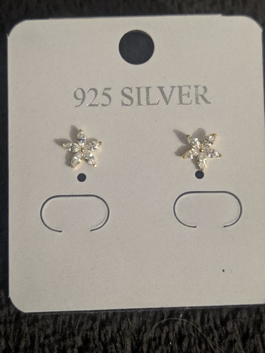 Nowe kolczyki kwiatuszki 6mm - srebro 925