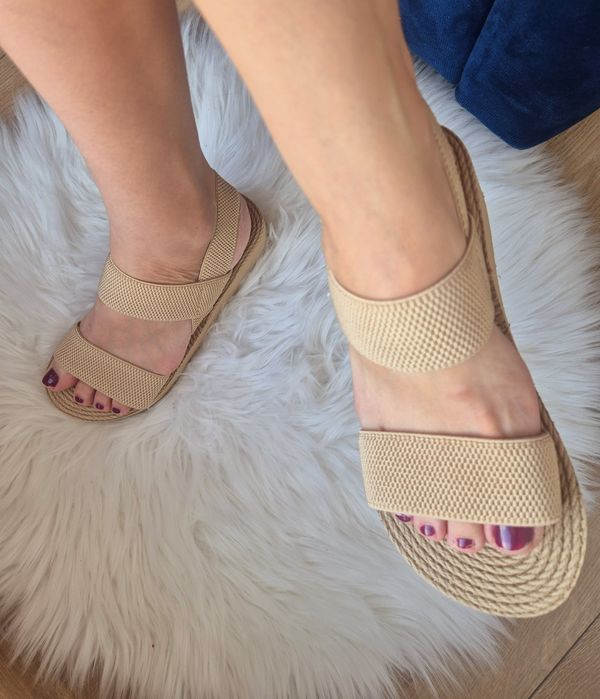 Nowe beżowe sandały na platformie na lato summer shoes 39