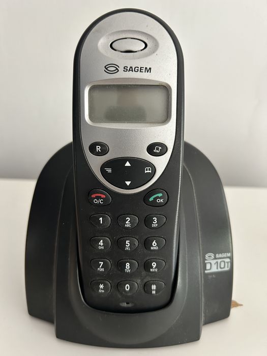 Sagem D10T telefon stancjonarny + zasilacz + kabel patchcord