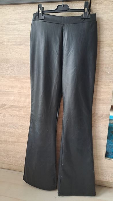 H&M Spodnie dzwony 164 skórzane