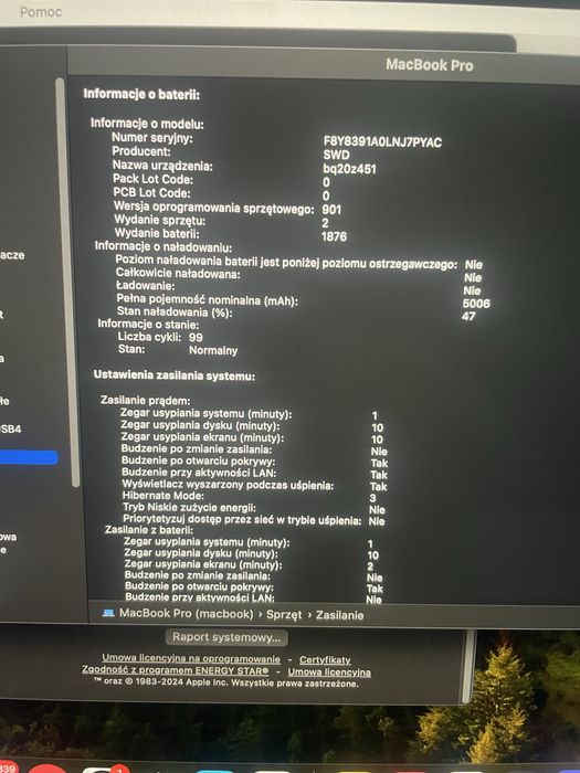 Macbook Pro 13  - 16Gb/512Gb - 2018r - 99 cykli -stan idealny