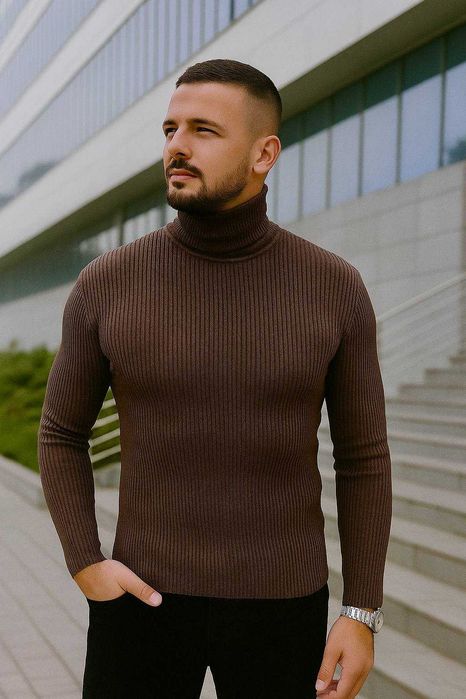 Класический Гольф для мужчини (S,M,L,XL,XXL) гольфы в рубчик, новые