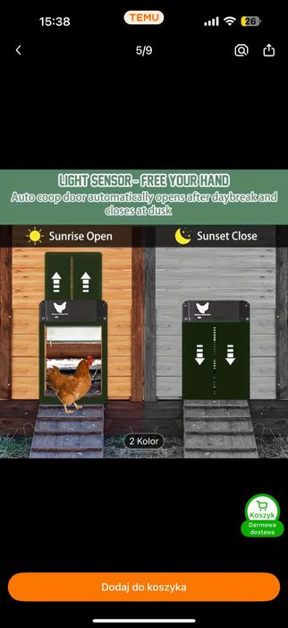 Drzwiczki kurnika automatyczne