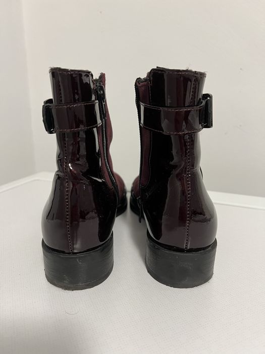 Bordowe skórzane sztyblety botki Sagan roz. 36