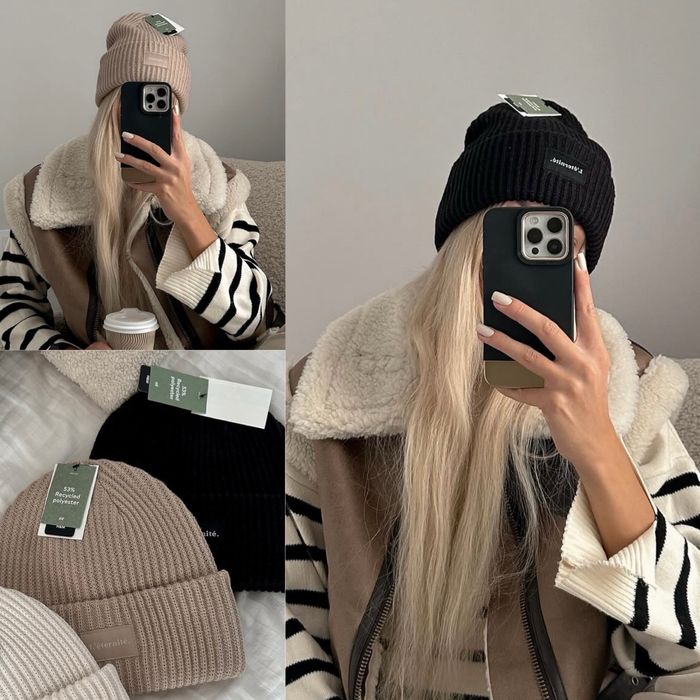 Шапка нова,жіноча,тепла від H&M чорні,беж