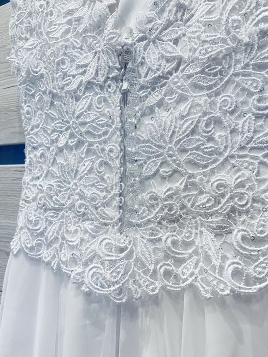 Suknia ślubna biała długa bolerko