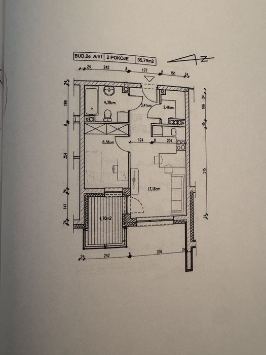 Nowe mieszkanie Słubice 2 pokoje I pietro 35,79m2
